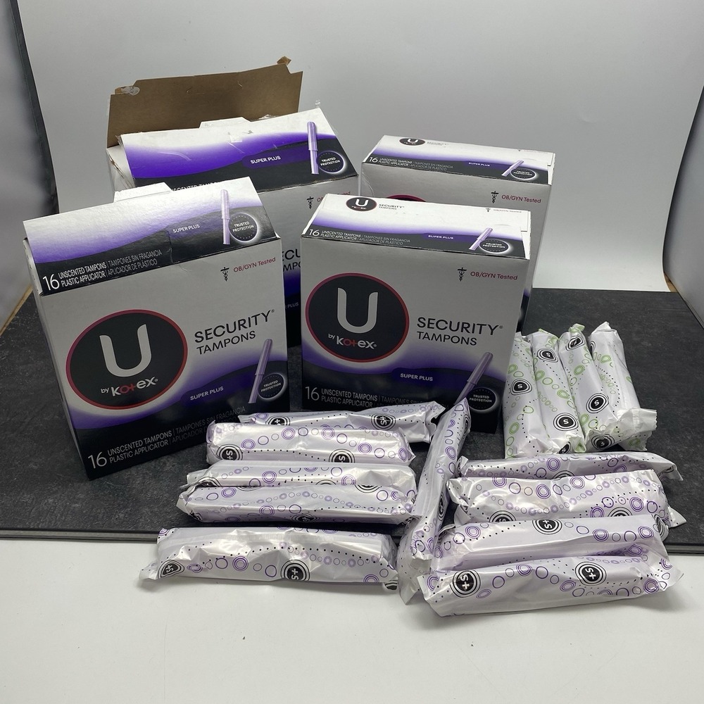 U by Kotex Security Tampons Super Plus Unscented 90 Total Sealed + Open Box